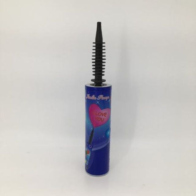 Blue balloon pump set of 12 with heart design, perfect for hassle-free inflation at celebrations and events.