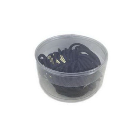 Black hair ties in a 500-piece pack, ideal for secure and comfortable styling for all hair types. Perfect for personal and salon use.