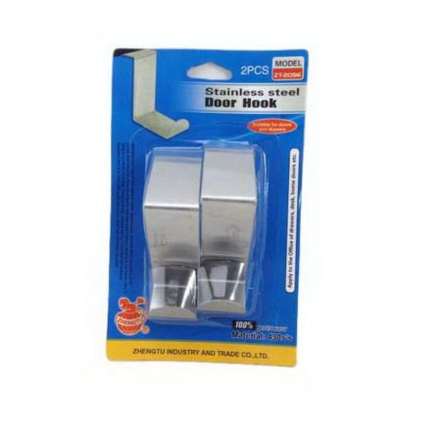 Set of 12 stainless steel door hooks for hanging coats, bags, and towels, ideal for space-saving organization.