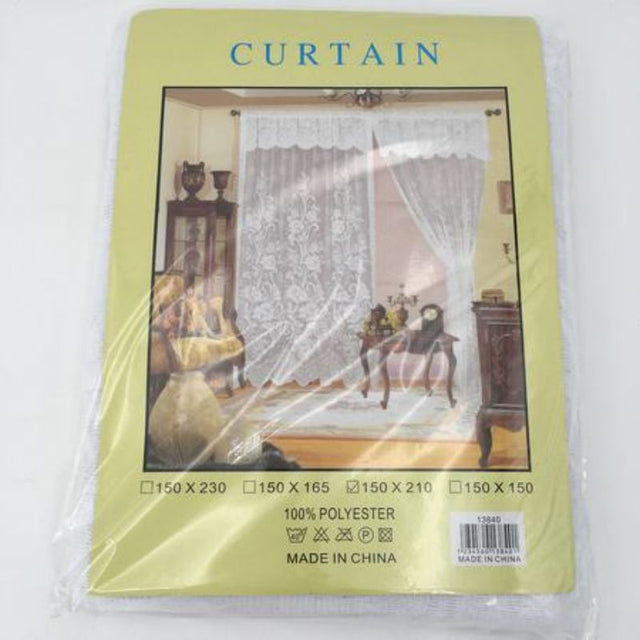 Elegant white curtains, 2.10m tall, sold in a pack of 6 for stylish privacy and light control in any space.