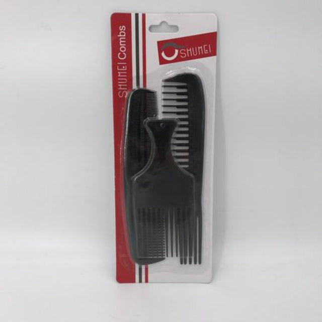 Premium black comb set featuring 3 versatile styling tools, ideal for all hair types and available in 12 packs.