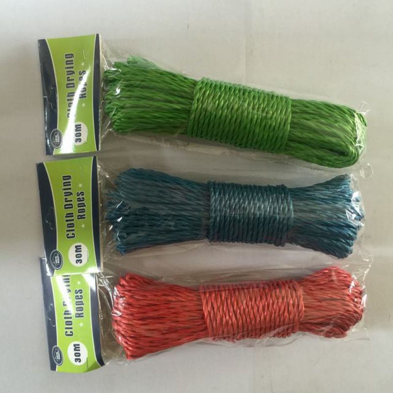 Vibrant set of 12 weather-resistant 30m laundry ropes for efficient indoor and outdoor drying.