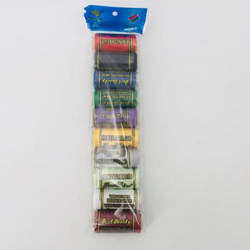 Vibrant assortment of 12 packs of sewing thread, featuring 120 high-quality spools for diverse sewing projects and creations.