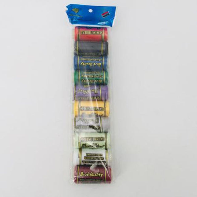 Vibrant assortment of 12 packs of sewing thread, featuring 120 high-quality spools for diverse sewing projects and creations.