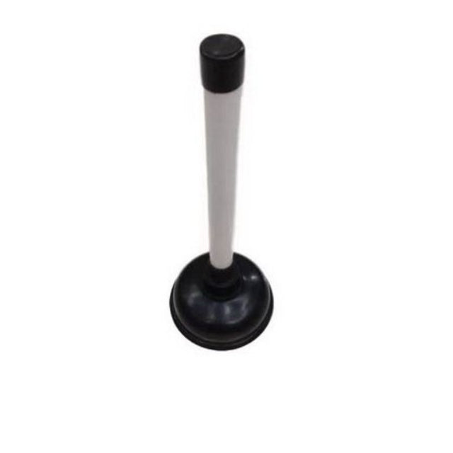 Set of 12 black and white toilet plungers designed for effective clog removal and modern home aesthetics.
