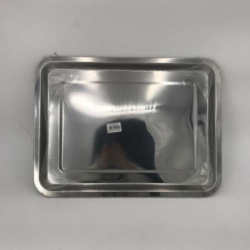 Set of 12 stainless steel plates, 30 x 40 x 2cm, sleek design, rust-resistant, perfect for any occasions and easy to clean.