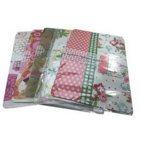 Set of 10 assorted placemats, featuring vibrant colors and patterns for stylish table settings and protection from spills.