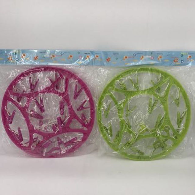Set of 12 vibrant laundry drying clips designed to securely hold garments for air drying, suitable for indoor and outdoor use.