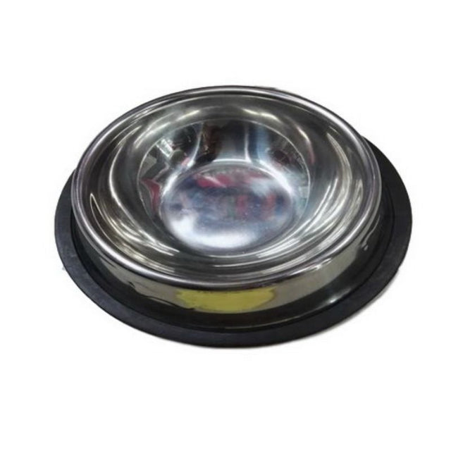Set of 12 durable 22cm metal bowls for pets, rust-resistant, non-slip base, easy to clean, ideal for food and water.