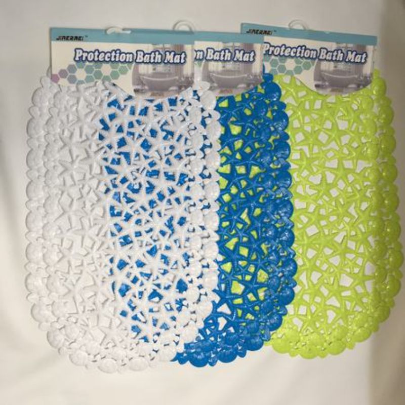 Set of 12 assorted shower mats, 38 x 67cm, super absorbent, non-slip, quick-drying, ideal for safety and style in bathrooms.