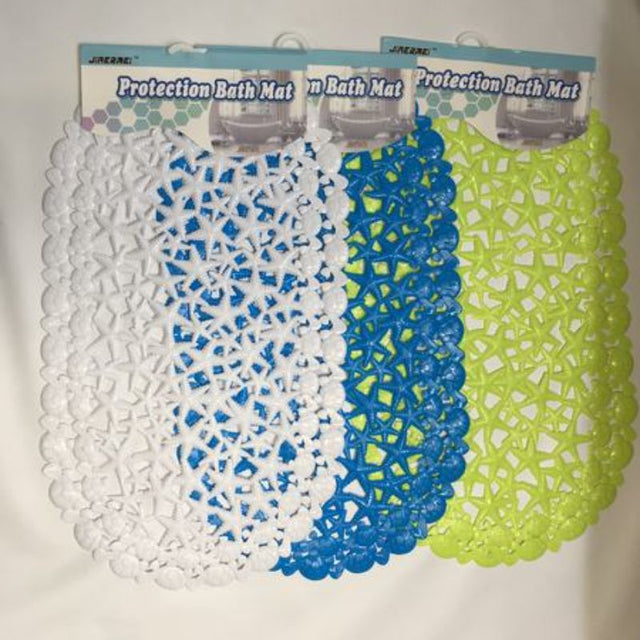Set of 12 assorted shower mats, 38 x 67cm, super absorbent, non-slip, quick-drying, ideal for safety and style in bathrooms.