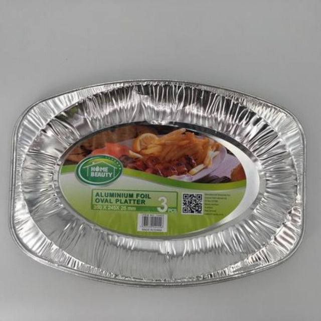 Premium aluminum foil trays (350MM) for grilling, baking, and serving; pack of 36 for outdoor dining convenience.