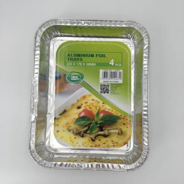 Premium Aluminum Foil Tray 225mm, pack of 48, perfect for cooking, serving, and easy cleanup at events and gatherings.