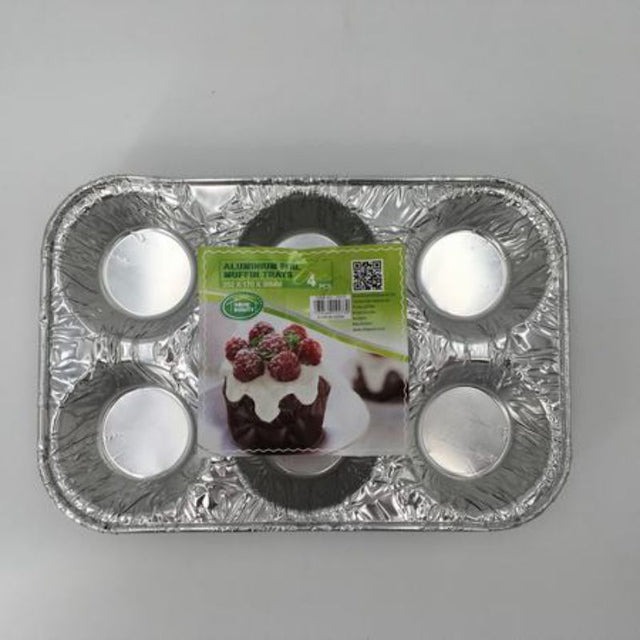 Set of 12 aluminum foil cake trays, 252MM, perfect for baking, serving, and easy clean-up at any event.