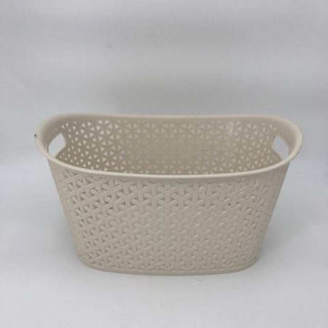 Set of 6 cream storage baskets (36 x 26 x 17cm) for organizing toys, clothes, and essentials in style.