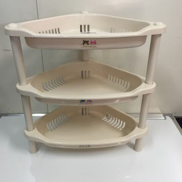 Natural plastic 4-tier shelves set of 6, ideal for efficient storage in various spaces, combining style and functionality.