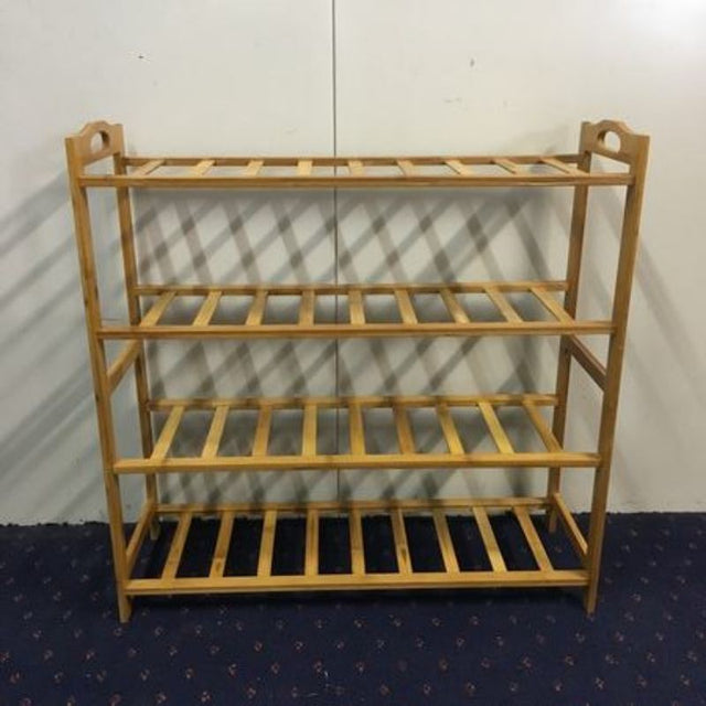 4-tier shoe rack set of 6 for organized storage of sneakers, heels, and boots; durable and stylish design suitable for small spaces.