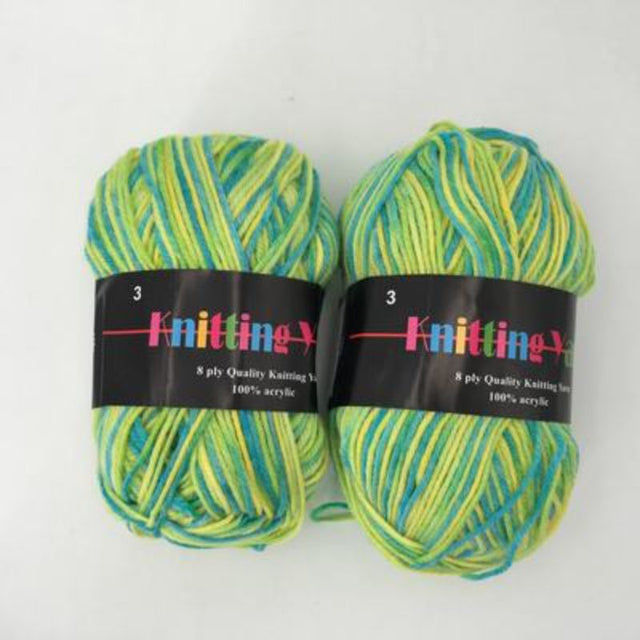 Vibrant mix of six 100g skeins of high-quality knitting yarn, perfect for various projects and easy to work with.