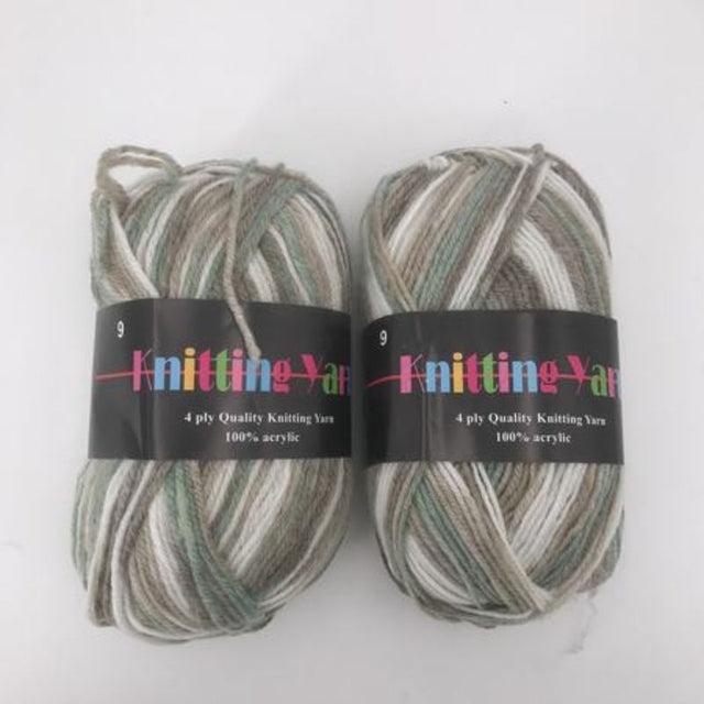 Premium Knitting Yarn - Mix #9 in vibrant colors; 6 soft, durable 100g skeins for versatile knitting projects.
