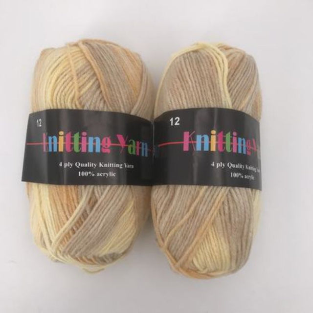 Vibrant Knitting Yarn - Mix #12 in a 6-pack, 100g each, perfect for creating stylish and comfortable knitwear.