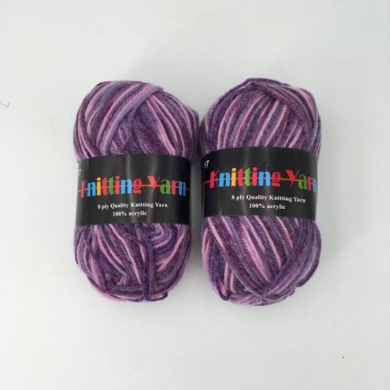 Vibrant Knitting Yarn - Mix #17, 6 x 100g balls, perfect for colorful, cozy projects and versatile crafting creativity.