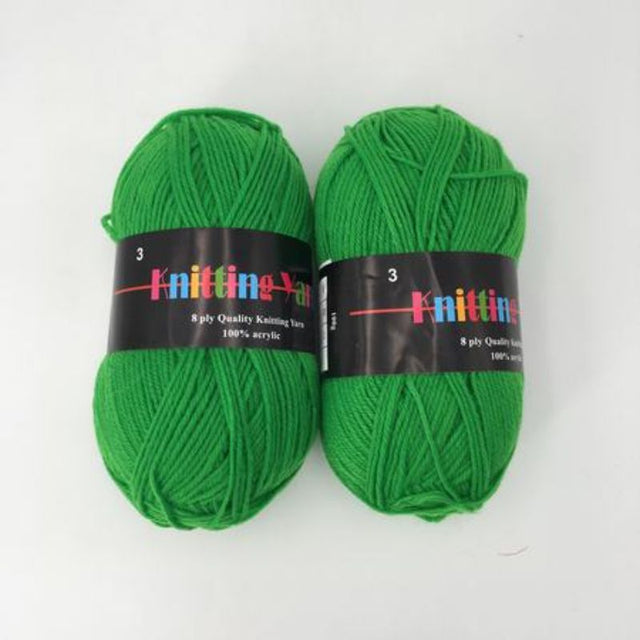 Six 100g skeins of premium #3 knitting yarn in various colors, ideal for versatile crafting projects and durable creations.
