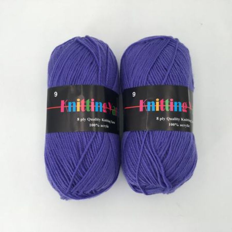 Pack of 6 premium #9 knitting yarn skeins (100g each) in vibrant colors, perfect for various crafting projects.