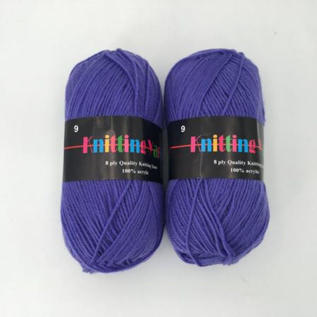 Pack of 6 premium #9 knitting yarn skeins (100g each) in vibrant colors, perfect for various crafting projects.