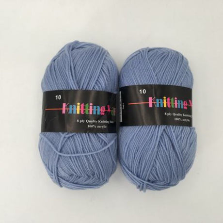 Vibrant #10 knitting yarn set of six 100g skeins, perfect for versatile crafting of scarves, sweaters, and hats.