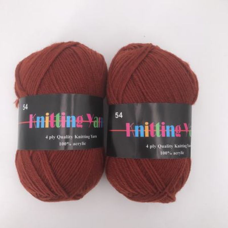 Vibrant #54 knitting yarn, 100g skeins (6pcs), perfect for soft, durable projects like sweaters and scarves.