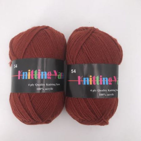 Vibrant #54 knitting yarn, 100g skeins (6pcs), perfect for soft, durable projects like sweaters and scarves.