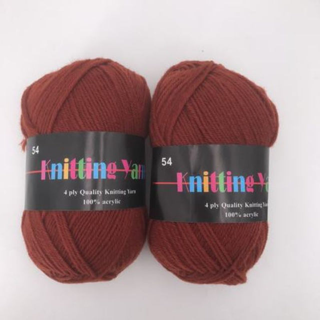 Vibrant #54 knitting yarn, 100g skeins (6pcs), perfect for soft, durable projects like sweaters and scarves.