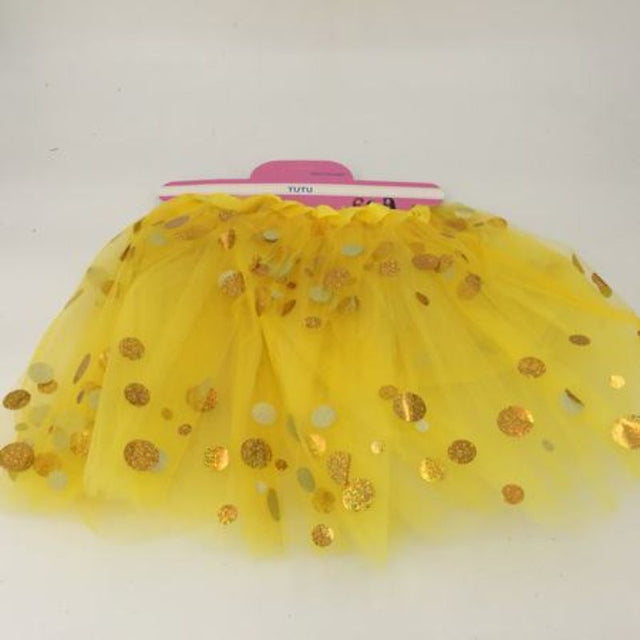 Bright yellow tutu skirts set of 12, perfect for celebrations, dance recitals, and themed events for little girls.