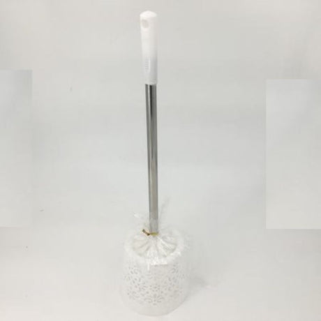 Set of 12 white toilet brushes with durable bristles for deep cleaning and modern bathroom elegance.