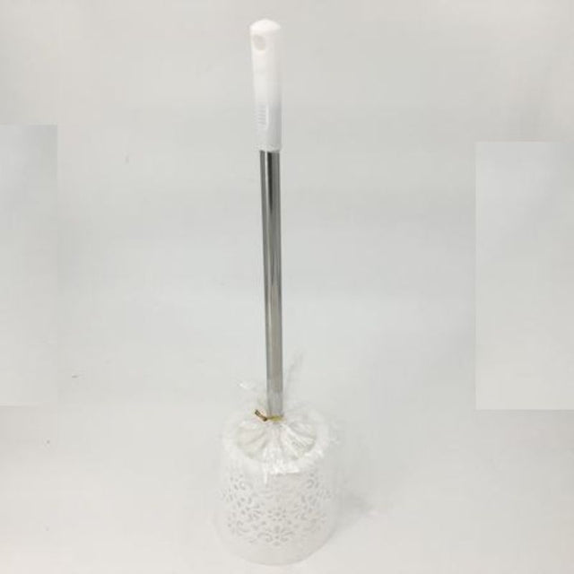 Set of 12 white toilet brushes with durable bristles for deep cleaning and modern bathroom elegance.