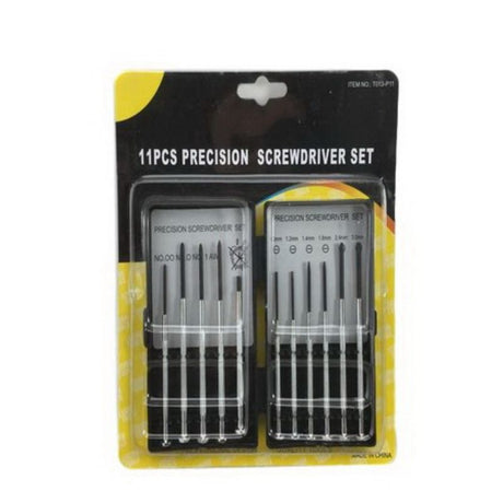 12-piece clock screwdriver set with ergonomic handles for precise repairs on watches and clocks, ideal for enthusiasts and DIYers.