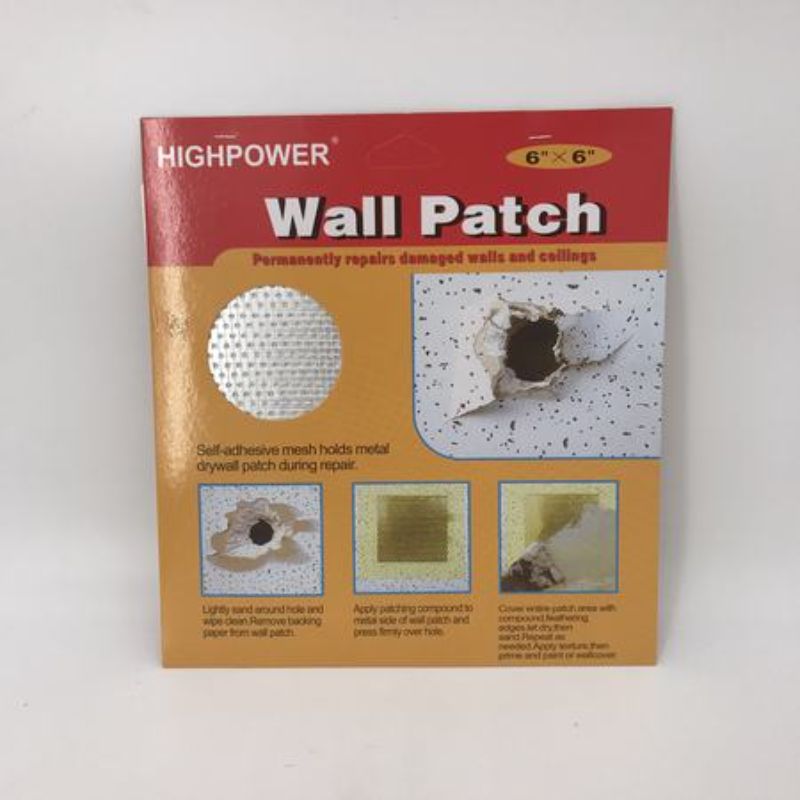Set of 12 Wall Patches, 6" x 6", ideal for effortless drywall repairs and seamless blending for a professional finish.