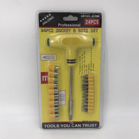 24-piece screwdriver set featuring durable, ergonomic tools for DIY, repairs, and professional tasks. Ideal for all users.