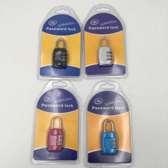 Set of 12 password padlocks with customizable 3-digit combinations for versatile security and peace of mind.