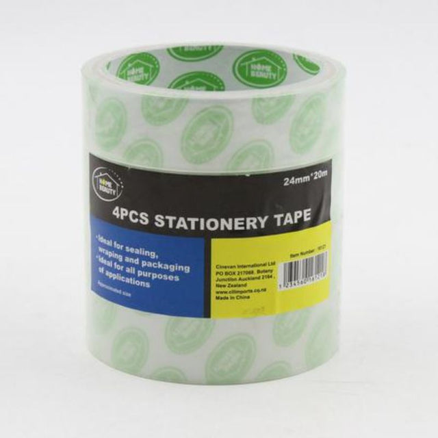 High-quality 24mm x 20m stationery tape set with 48 rolls for crafting, wrapping, and organizing. Clear finish and easy tear.