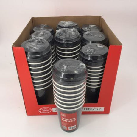 Set of 96 elegant disposable coffee cups, leak-proof and heat-resistant, perfect for events and gatherings.