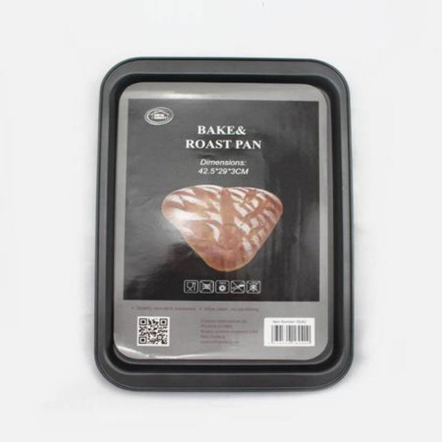 Set of 12 premium roast pans, 42.5 x 28.5 x 2.5CM, perfect for even cooking of roasts and vegetables with non-stick surface.