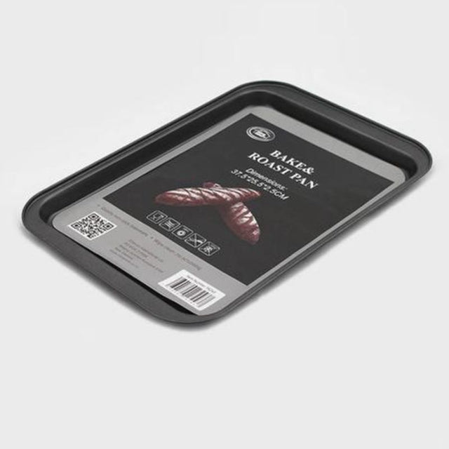 Set of 12 versatile roast pans measuring 37 x 25 x 2.5CM, perfect for roasting meats and vegetables.
