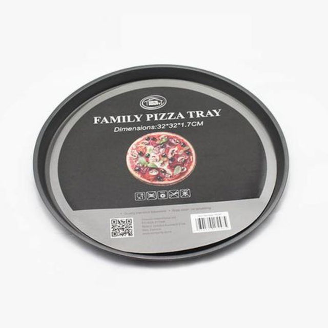 Set of 12 durable 32cm pizza pans with a non-stick surface for perfect homemade pizzas and easy cleaning.