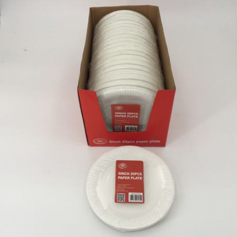 White 6" paper plates, 240 pcs, ideal for events, eco-friendly, sturdy, and perfect for easy cleanups.