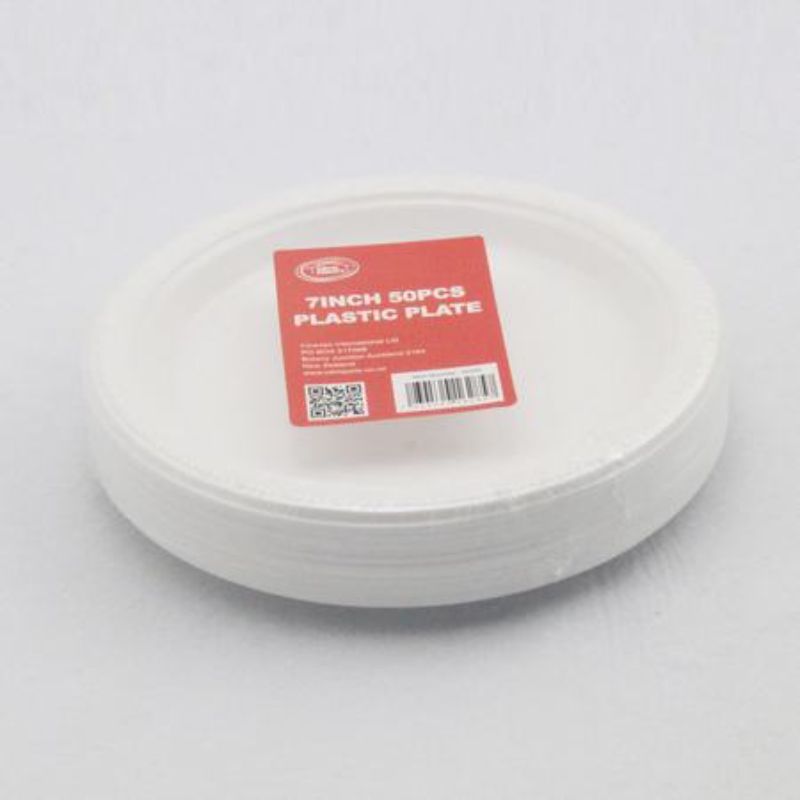 PLASTIC PLATE - White 7" (600pcs)