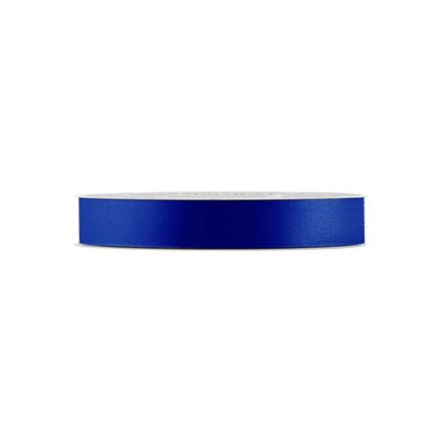 Elegant blue satin ribbon set of 10, each 1cm wide and 21 yards long, perfect for crafting, gift wrapping, and décor.