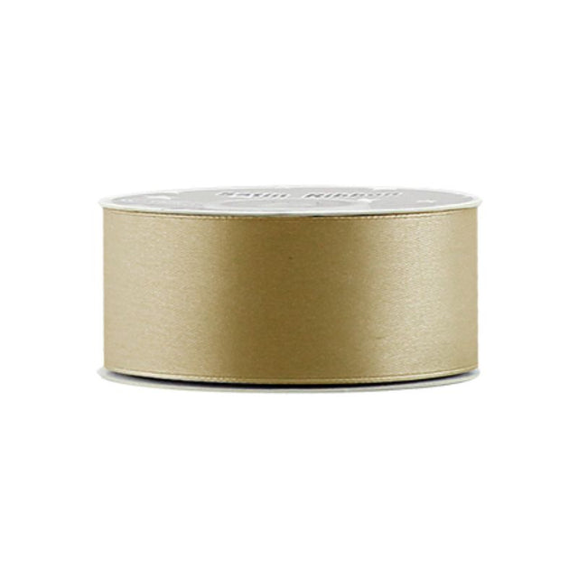 Set of 5 dark yellow satin ribbons, each 2.5cm wide and 21 yards long, perfect for crafting, gift wrapping, and decorations.