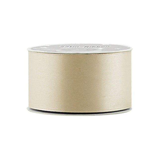 Light yellow satin ribbon set of 5, 3.8cm wide, 21 yards long; ideal for crafts, gift wrapping, and floral arrangements.