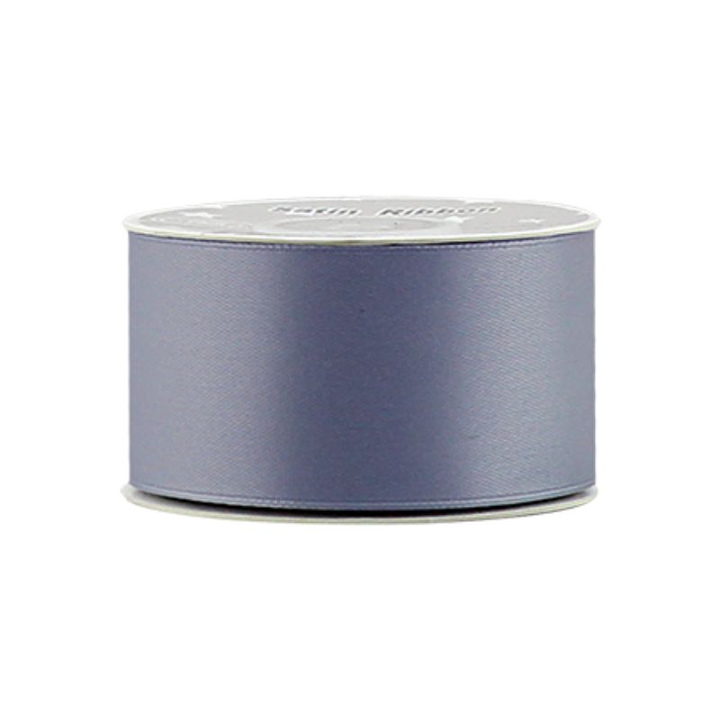 Set of 5 dark grey satin ribbons, 3.8cm wide and 21 yards long, perfect for elegant crafting and decorating projects.